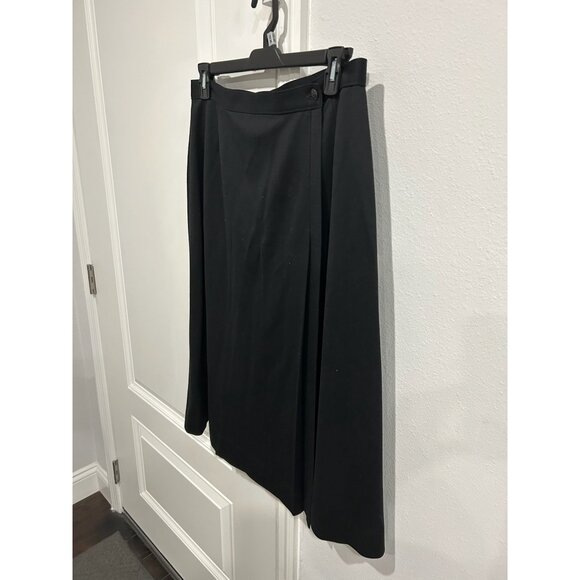Vintage Koret Of California Wrap A-Line Pencil Skirt Black Sz 16 Career Work - Picture 3 of 10